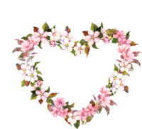 Gif animé coeur de fleurs